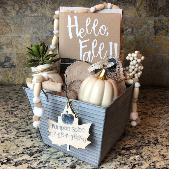 @mainandbailey Other - Hello Fall! Handmade White-Wash-Theme Bucket Set